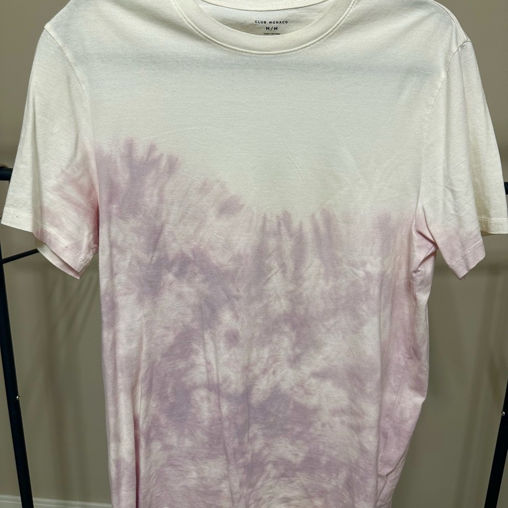 Club Monaco Men's Pink Tie-Dye Shirt